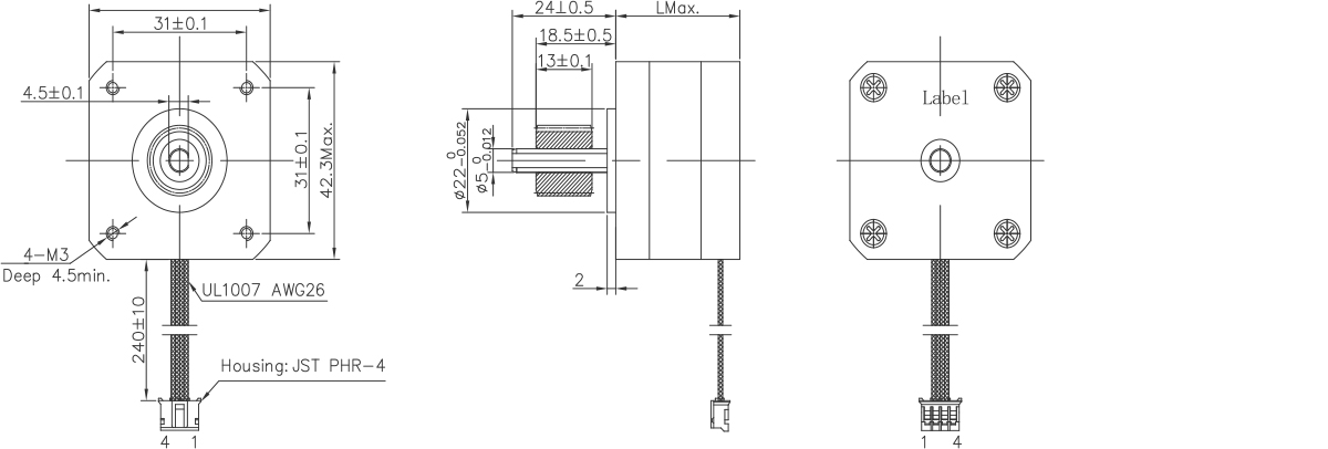 OT-42HS4O-002步進電機_3D打印機步進電機_激光設(shè)備步進電機-萬至達電機