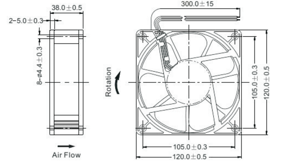 OT-EF12038-EC無刷電機(jī)|風(fēng)扇電機(jī)|直流無刷電機(jī)-萬至達(dá)電機(jī)