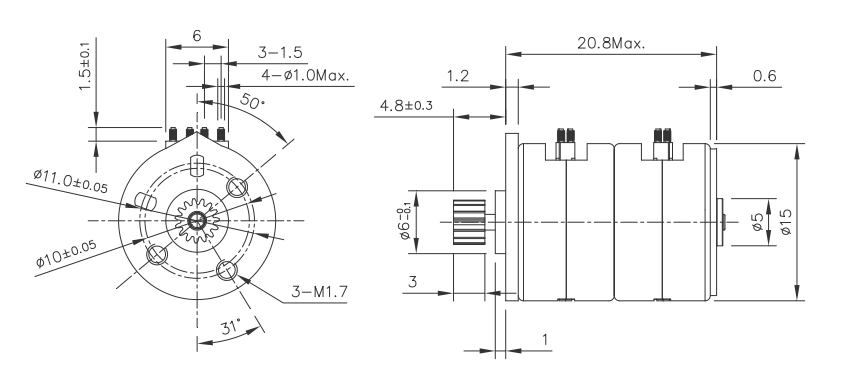 OT-SM15P-290步進電機|微型打印機電機|醫(yī)療設備電機|潔牙器電機-萬至達電機