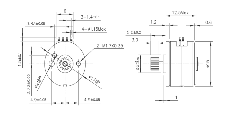 OT-SM15P-369A步進電機|步進電機廠家|步進電機參數(shù)|微型打印機電機-萬至達電機