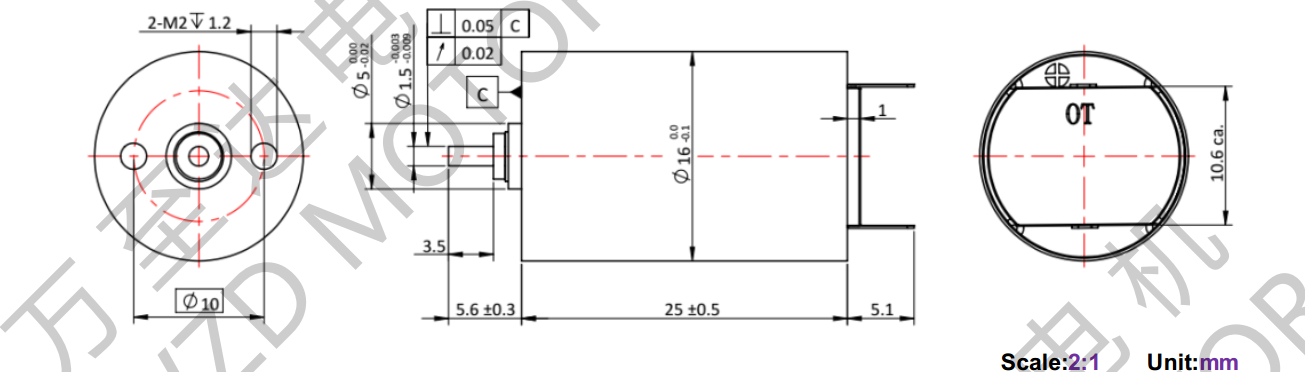 OT-CM1625空心杯電機(jī)-萬至達(dá)電機(jī)