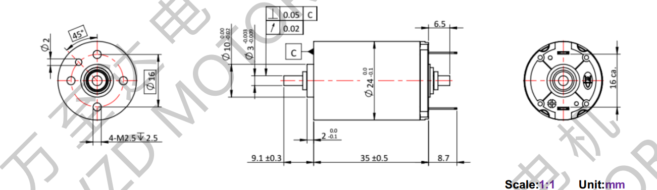 OT-CM2435石墨刷空心杯電機(jī)-萬至達(dá)電機(jī)