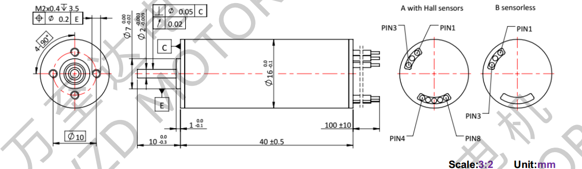 OT-ECS1640無槽無刷直流電機(jī)-空心杯電機(jī)-萬至達(dá)電機(jī)